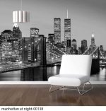 POSTER MANHATTAN SKYLINE AT NIGHT QUALITÉ DIGITAL EN 8 PARTS COLLE INCLUSE ORIGINE UE 366 X 254 CM - POSTER - Mr Bricolage : Outillage, Jardinage, Animalerie, Electricité