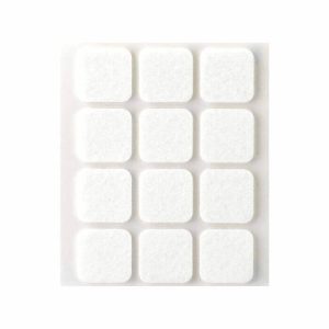Lot De 5 Feutres Synthetiques Adhesifs 22X22Mm Blanc