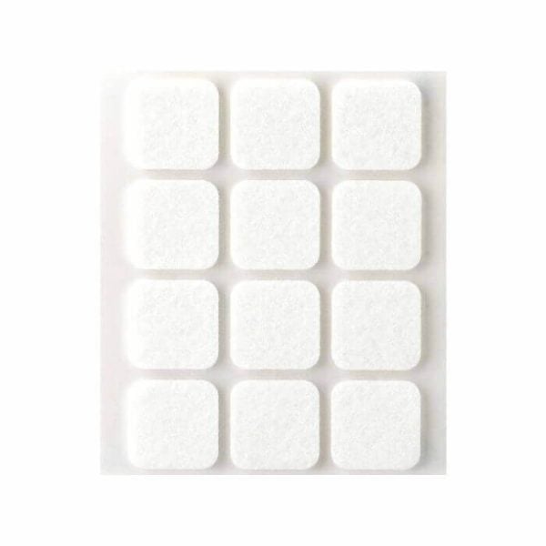 Lot De 5 Feutres Synthetiques Adhesifs 22X22Mm Blanc