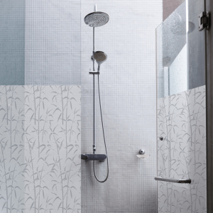 BRISE VUE ADHESIF TRANSPARENT MOTIF  BAMBOU - BAIGNOIRE, CABINE DE DOUCHE, PAROI SPA ET SAUNA - Mr Bricolage : Outillage, Jardinage, Animalerie, Electricité