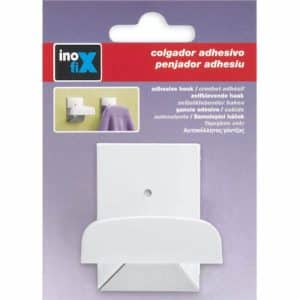 Porte Manteau Adhésif Metal Et Plastique Blanc