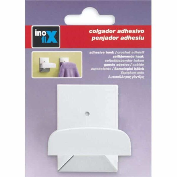 Porte Manteau Adhésif Metal Et Plastique Blanc