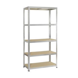 Étagère De Rangement En Métal Galvanisé 5 Niveaux Mdf 175Kg Par Tablette 176X90X45Cm