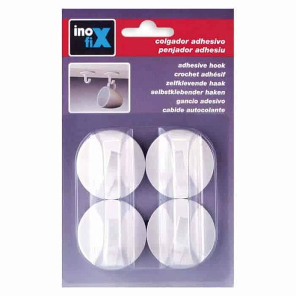 CROCHET ADHESIF BLANC, LOT DE 4 PIECES - DRESSING - Mr Bricolage : Outillage, Jardinage, Animalerie, Electricité