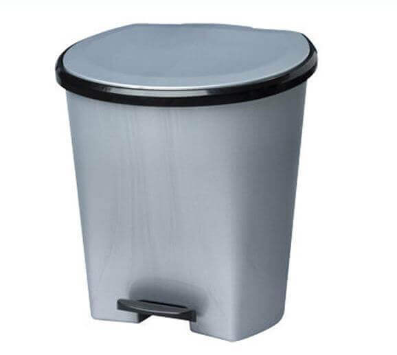 Poubelle À Pédale 25 Litres 38,5 X 29 X 42 Cm Gris - Mr.Bricolage Maroc