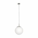 SUSPENSION E27 60W VERRE BLANC DIAMÈTRE 200MM RONDO - LUMINAIRE INTÉRIEUR - Mr Bricolage : Outillage, Jardinage, Animalerie, Electricité