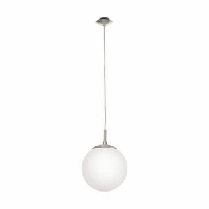 SUSPENSION E27 60W VERRE BLANC DIAMÈTRE 200MM RONDO - LUMINAIRE INTÉRIEUR - Mr Bricolage : Outillage, Jardinage, Animalerie, Electricité