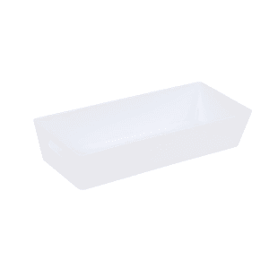 Bac De Rangement En Plastique Rectangulaire 25X11Cm Blanc