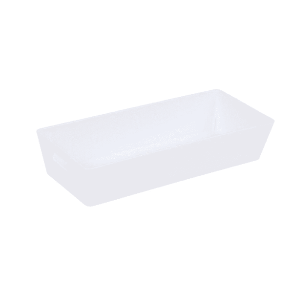 Bac De Rangement En Plastique Rectangulaire 25X11Cm Blanc