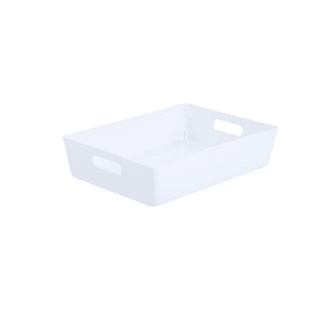 Bac De Rangement En Plastique Rectangulaire 35X26X6Cm Blanc