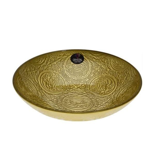 Assiette dorée en Cristal 27cm