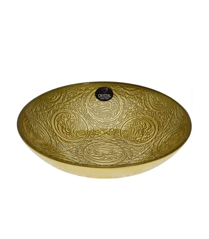 Assiette dorée en Cristal 27cm