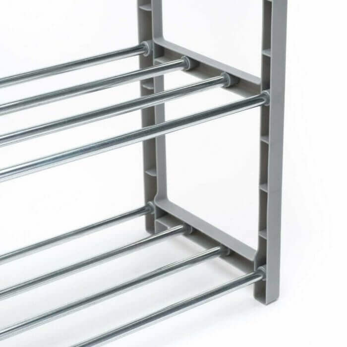 ETAGERE A CHAUSSURES DE 4 NIVEAUX EN METAL NOIR ET GRIS 50X65X18.5CM - RANGE CHAUSSURES - Mr Bricolage : Outillage, Jardinage, Animalerie, Electricité