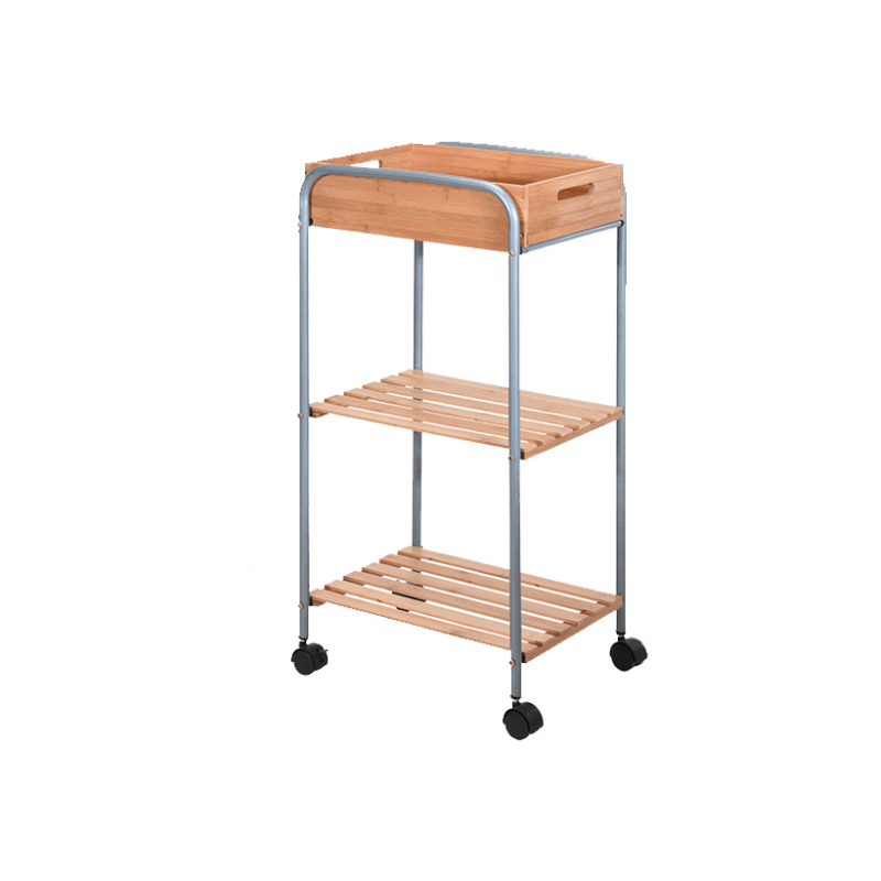 CHARIOT EN METAL ET  BAMBOU  RANGEMENT DE LA SALLE DE BAIN  Mr Bricolage : Outillage, Jardinage, Animalerie, Electricité