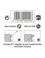 LOT DE 4 CROCHETS ACIER N°4 POUR TABLEAUX ET CADRES 30KG - CROCHETS A TABLEAUX - Mr Bricolage : Outillage, Jardinage, Animalerie, Electricité