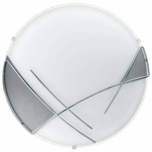 PLAFONNIER E27 60W ARGENT BLANC DIAMÈTRE 315MM RAYA - LUMINAIRE INTÉRIEUR - Mr Bricolage : Outillage, Jardinage, Animalerie, Electricité