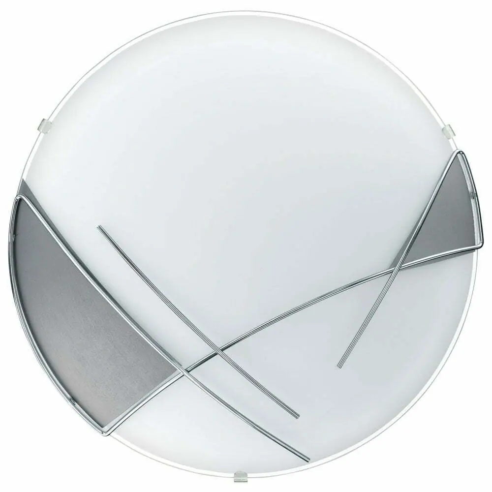 PLAFONNIER E27 60W ARGENT BLANC DIAMÈTRE 315MM RAYA - LUMINAIRE INTÉRIEUR - Mr Bricolage : Outillage, Jardinage, Animalerie, Electricité