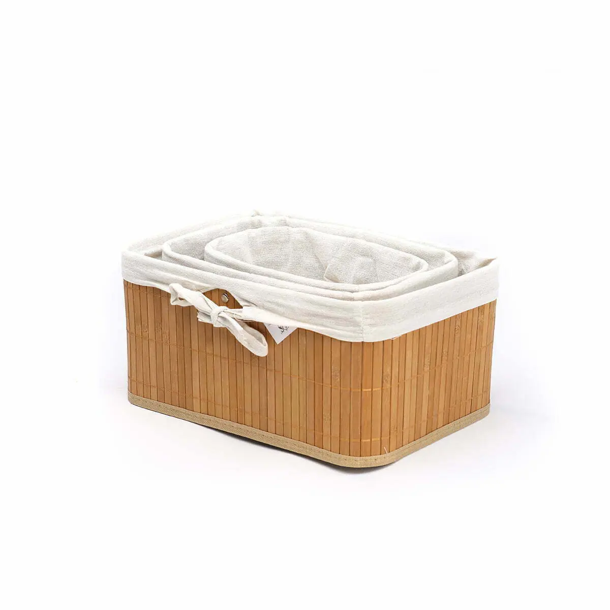 SET DE 3 PANIERS DE RANGEMENT EN BAMBOU POUR SALLE DE BAIN - BOITE DE RANGEMENT - Mr Bricolage : Outillage, Jardinage, Animalerie, Electricité