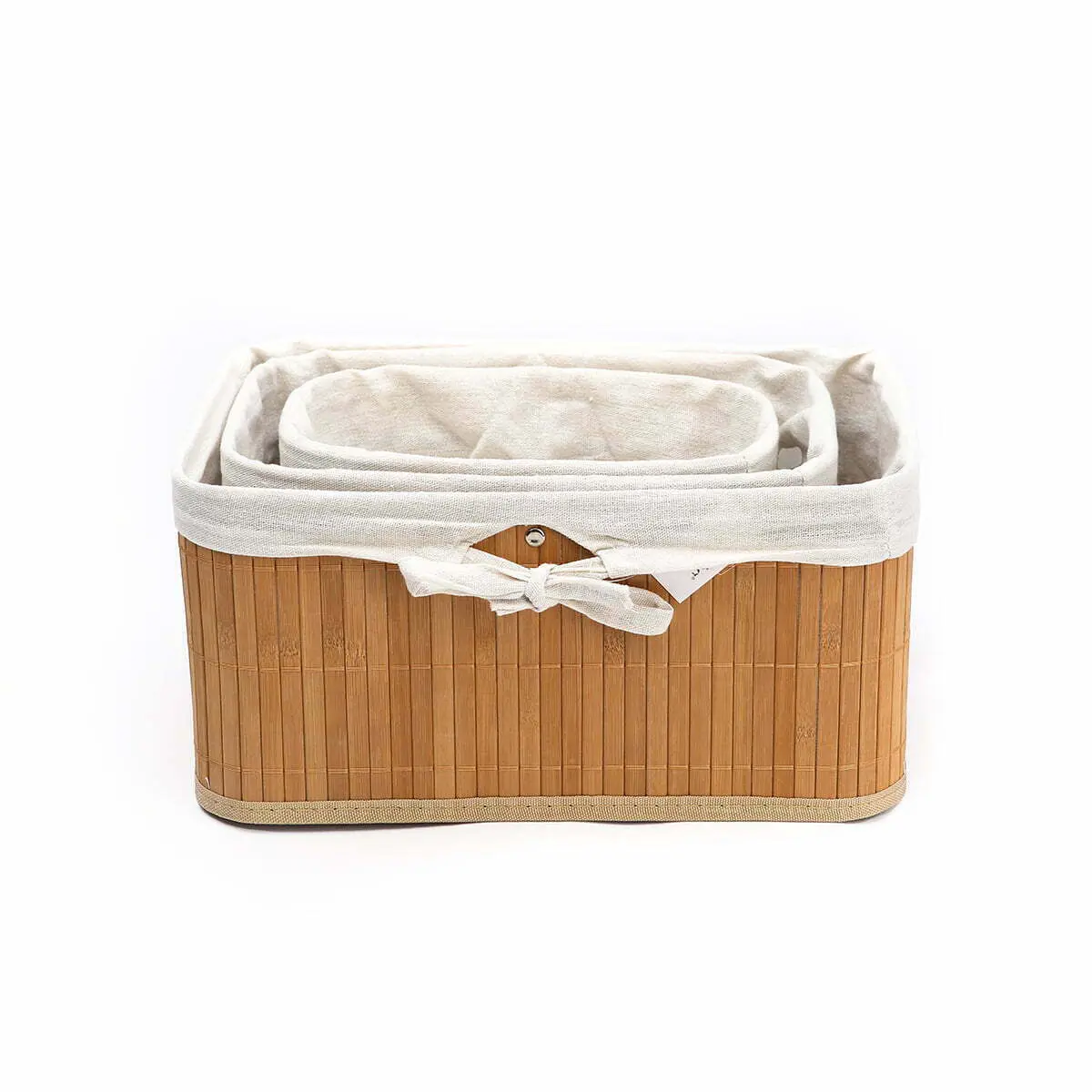 SET DE 3 PANIERS DE RANGEMENT EN BAMBOU POUR SALLE DE BAIN - BOITE DE RANGEMENT - Mr Bricolage : Outillage, Jardinage, Animalerie, Electricité