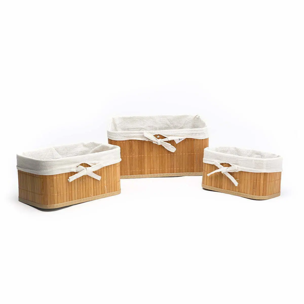 SET DE 3 PANIERS DE RANGEMENT EN BAMBOU POUR SALLE DE BAIN - BOITE DE RANGEMENT - Mr Bricolage : Outillage, Jardinage, Animalerie, Electricité