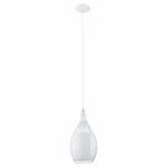Suspension E27 60W Blanc Verre Satine Diamètre 190Mm Razoni