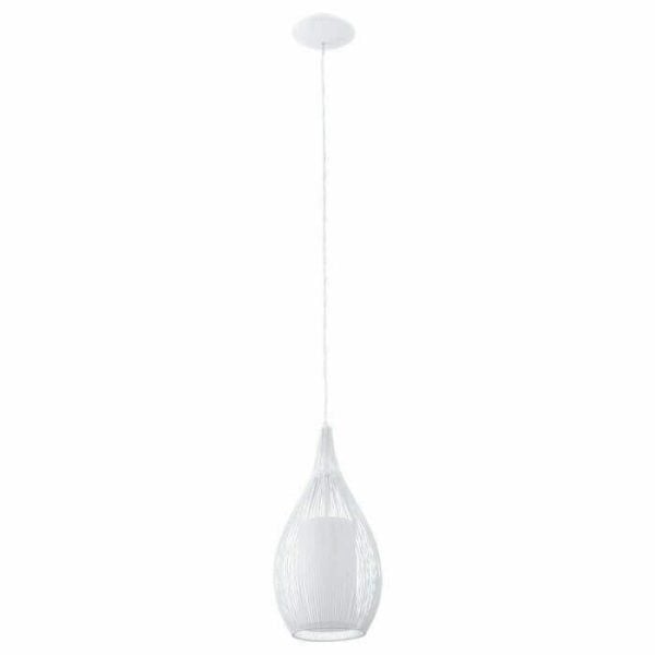 Suspension E27 60W Blanc Verre Satine Diamètre 190Mm Razoni