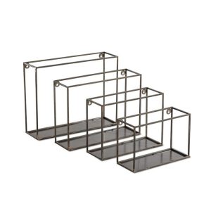 Etagère murale carrée en métal - set de 4 pièces