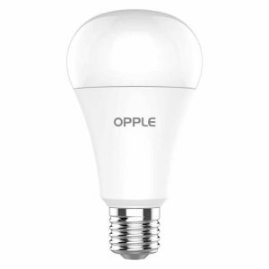 Une ampoule LED blanche étiquetée « LAMPE LED A70 12W E27 6500K OPP » avec un culot à vis, présentée sur un fond blanc uni.