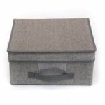 BOX DE RANGEMENT EN TISSU AVEC COUVERCLE DISPONIBLE EN GRIS CLAIR ET FONCE 39X29X19 CM - AMÉNAGEMENT DRESSING - Mr Bricolage : Outillage, Jardinage, Animalerie, Electricité