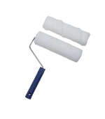 Set De Rouleaux Peinture,2 Rouleaux De Tissu Synthétique 20 Cm + Poignée Bleu
