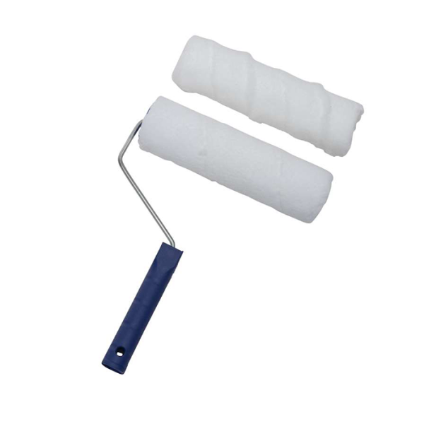 Set De Rouleaux Peinture,2 Rouleaux De Tissu Synthétique 20 Cm + Poignée Bleu