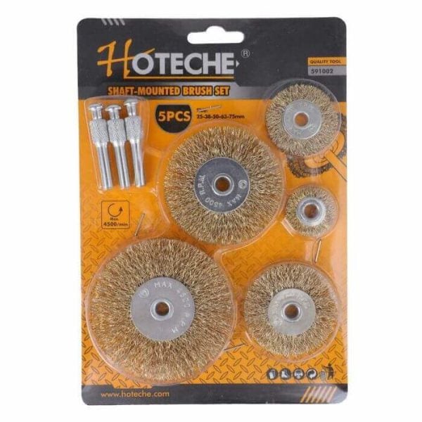 Lot De Brosses Métalliques Rotatives 5 Pièces