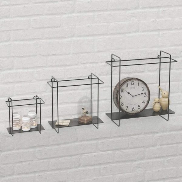 Set De 3 Etageres Noire / Blanche