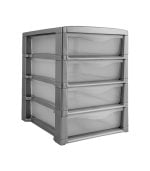 Tour de rangement 4 tiroirs 30 x 38 x 40cm gris foncé