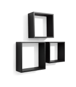 Set De 3 Cubes Murales Décoratifs Noir