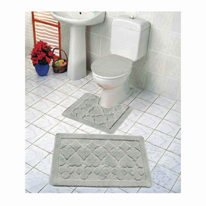 ENSEMBLE DE TAPIS SALLE DE BAIN 2 PIECES  RIDEAUX ET BARRE DE DOUCHE ET TAPIS SALLE DE BAIN  Mr Bricolage : Outillage, Jardinage, Animalerie, Electricité