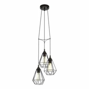 Suspension 3 Lumières E27 60W Noir Diamètre 310Mm Tarbes
