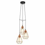 Suspension 3 Lumières E27 60W Cuivre Tarbes