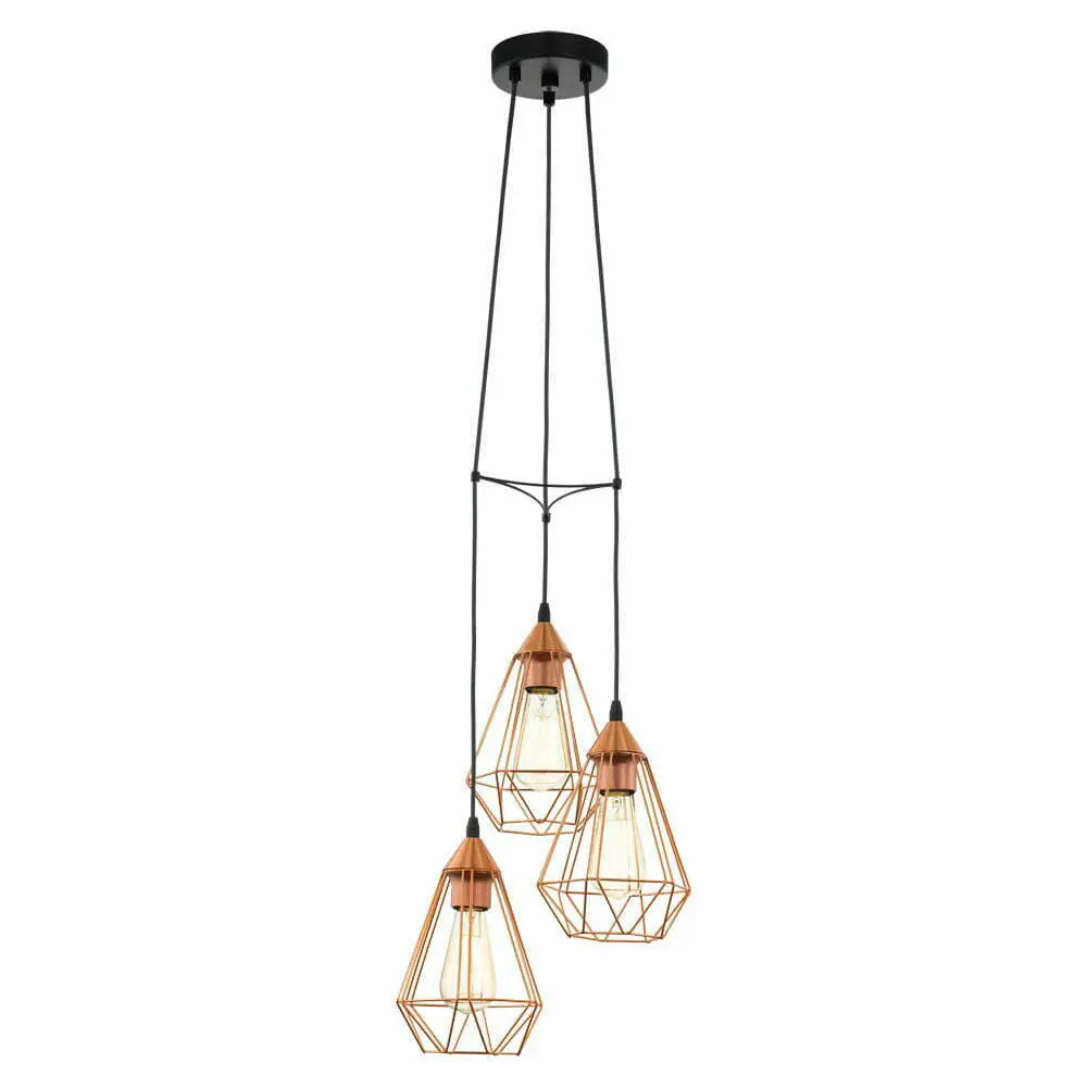Suspension 3 Lumières E27 60W Cuivre Tarbes