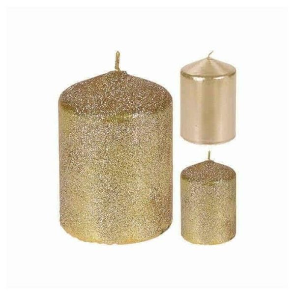 Bougie cylindrique Doré 10 cm
