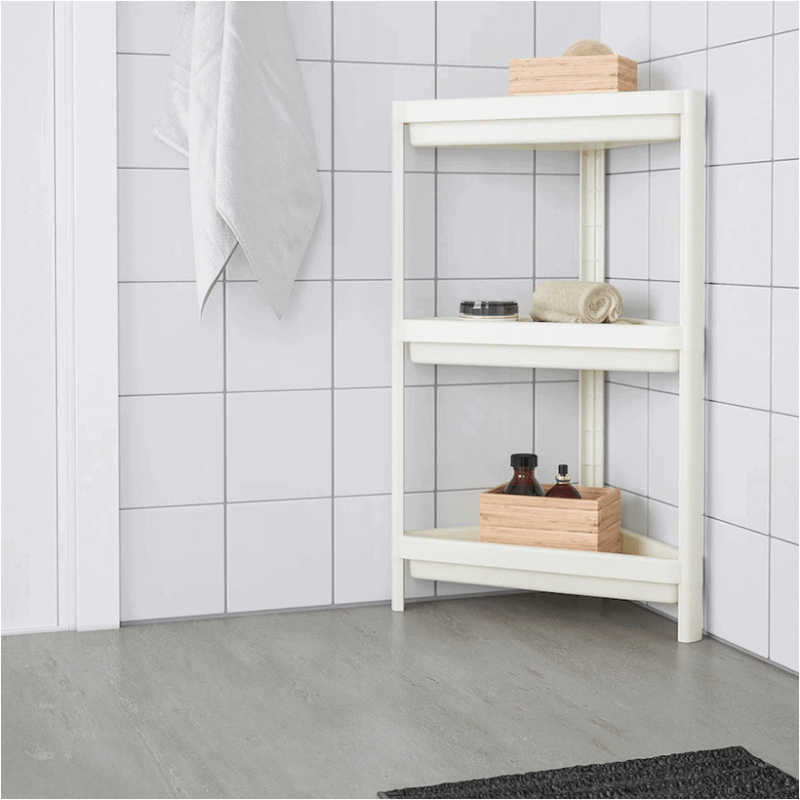 Étagère angle à 3 niveaux blanc