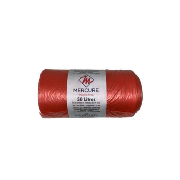 Sac Poubelle Rouge De 50L ( 50 Pieces )