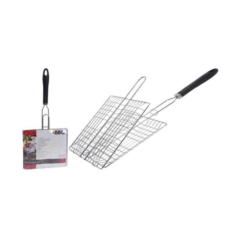 9290001 GRILL BARBECUE CHROME 24X22CM BARBECUE ET PLANCHA ET CUISINE D’EXTERIEUR Mr Bricolage : Outillage, Jardinage, Animalerie, Electricité