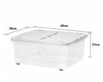 BOÎTE DE RANGEMENT TRANSPARENTE AVEC ROULETTES 49X39X21CM - BOITE DE RANGEMENT - Mr Bricolage : Outillage, Jardinage, Animalerie, Electricité