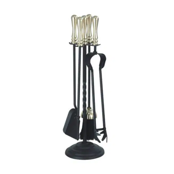 Serviteur de cheminée 5 accessoires 32 cm