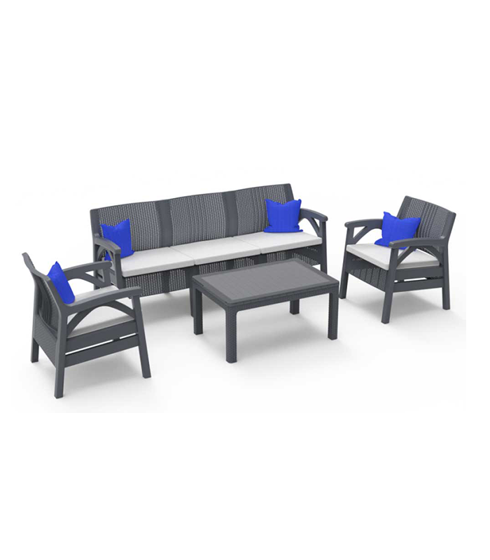 Set Meuble Jardin 5 Places Plastiqueanthracite