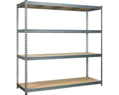 ETAGERE METAL ROBUS 400 180X180X60 4 TABLETTES MDF GALVANISE - ETAGERE METALLIQUE - Mr Bricolage : Outillage, Jardinage, Animalerie, Electricité