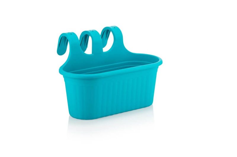 944999 BALCONNIÈRE 6,5L EN PLASTIQUE TURQUOISE POTS ET GALETS Mr Bricolage : Outillage, Jardinage, Animalerie, Electricité