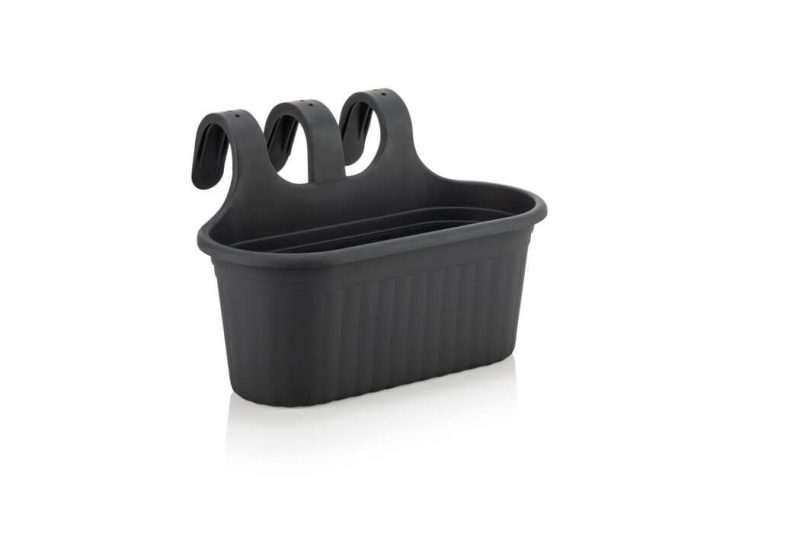945021 BALCONNIÈRE 6,5L EN PLASTIQUE ANTHRACITE POTS ET GALETS Mr Bricolage : Outillage, Jardinage, Animalerie, Electricité