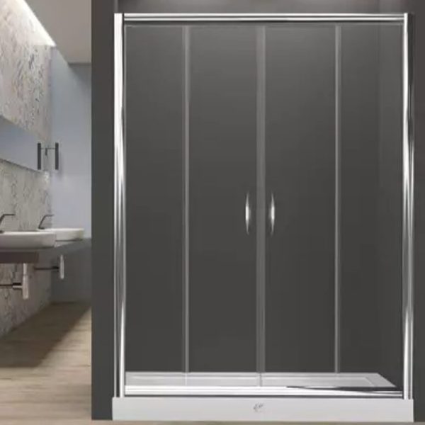 Paroi De Douche 2 Portes Fixes + 2 Portes Coulissantes 5Mm 160 X 190 Cm
